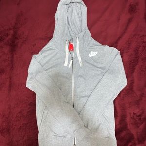 Gray Nike zip up hoodie